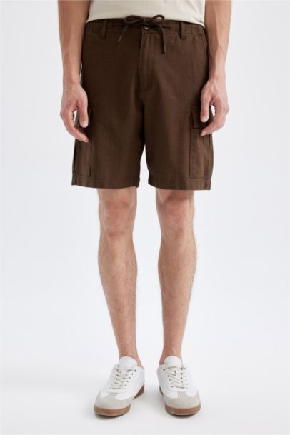 Cargo Fit Linen Look Bermuda