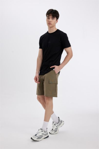 Cargo Fit Linen Look Bermuda