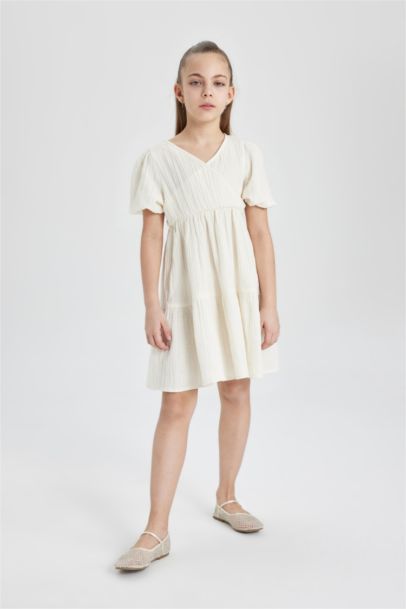 Regular Fit Short Sleeve Woven Dress