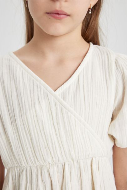 Regular Fit Short Sleeve Woven Dress