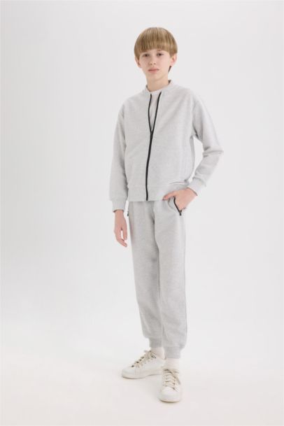 Boy Elastic Waist Leg Pique Basic Sweatpants