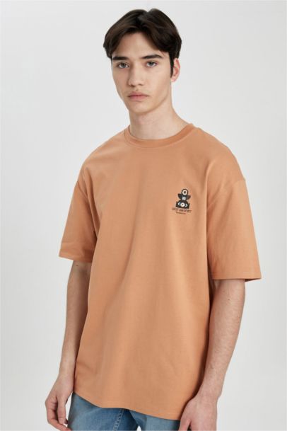 Comfort Regular Fit Crew Neck Printed Short Sleeve T-Shirt