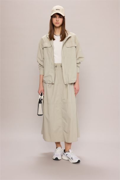 A-Line Parachute Maxi Skirt