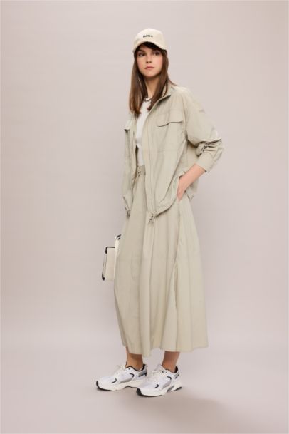 A-Line Parachute Maxi Skirt