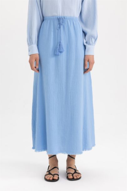 A Cut Muslin Maxi Skirt