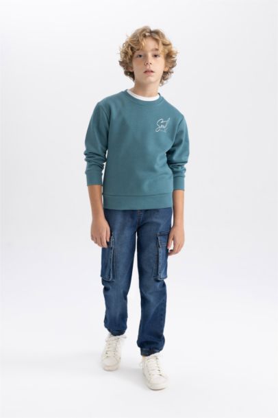 سويت شيرت ولادي قصة عادية بياخة مستديرة