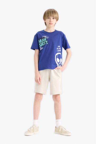 Boy Regular Fit Sweatshirt Fabric Shorts