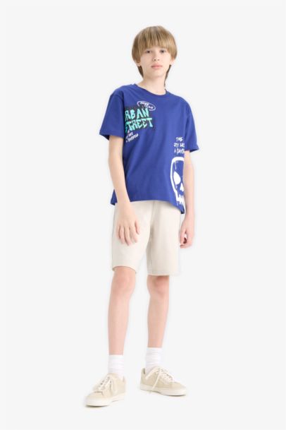 Boy Regular Fit Sweatshirt Fabric Shorts