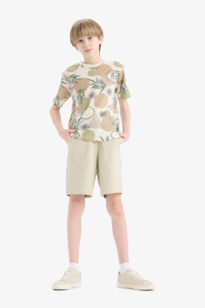 Boy Regular Fit Sweatshirt Fabric Shorts