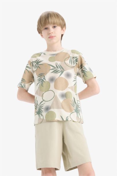 Boy Regular Fit Sweatshirt Fabric Shorts