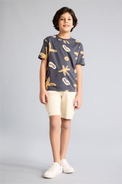 Beli Lastikli Kargo Cepli Şort Erkek Çocuk