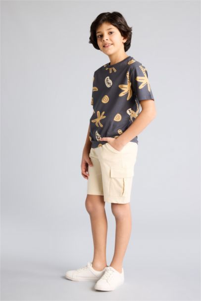 Beli Lastikli Kargo Cepli Şort Erkek Çocuk