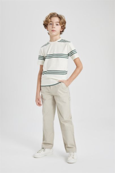 Boy Regular Fit Crew Neck Striped Short Sleeve T-Shirt