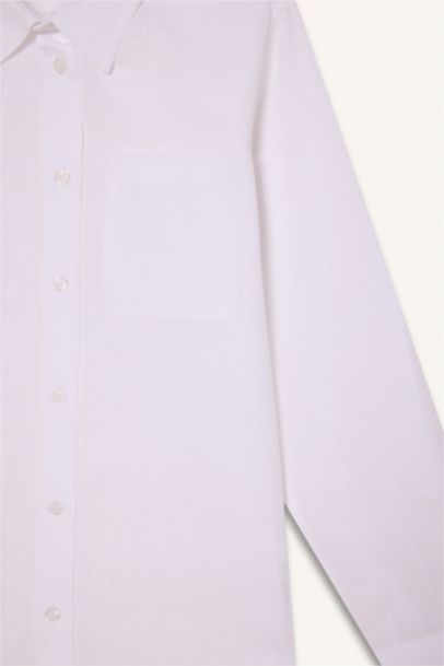 Boy Regular Fit Polo Collar Linen Look Shirt