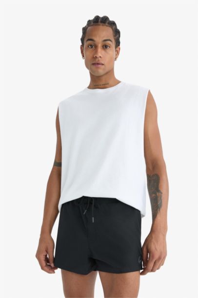 ДефактоФит спортивные короткие шорты Andy с эластичной текстурой и принтом