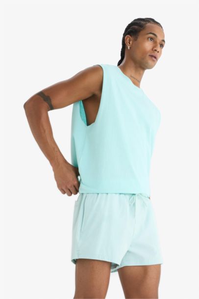 DeFactoFit Andy Printed Flexible Textured Sports Swim Shorts