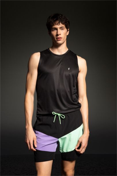 DeFactoFit Regular Fit Printed Flexible Textured Short Swim Shorts