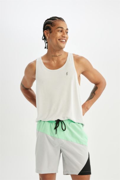 DeFactoFit Regular Fit Printed Flexible Swim Shorts