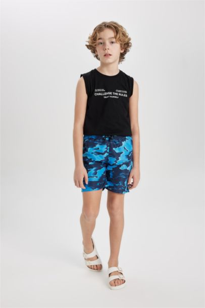 Boy Crew Neck Printed Sleeveless T-Shirt