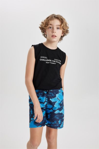 Boy Crew Neck Printed Sleeveless T-Shirt