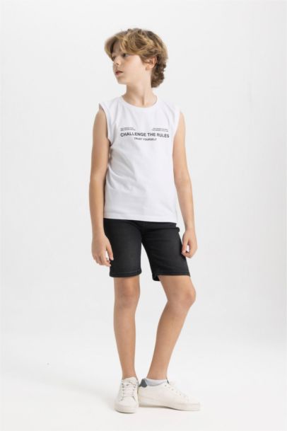 Boy Crew Neck Printed Sleeveless T-Shirt