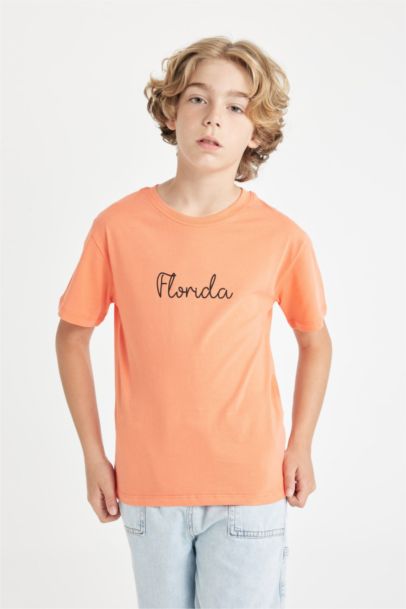 Boy Oversize Fit Crew Neck Printed Short Sleeve T-Shirt