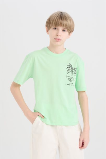 Boy Oversize Fit Crew Neck Printed T-Shirt