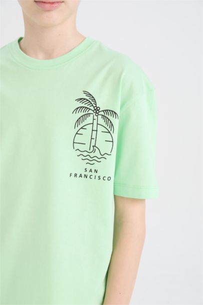 Boy Oversize Fit Crew Neck Printed T-Shirt