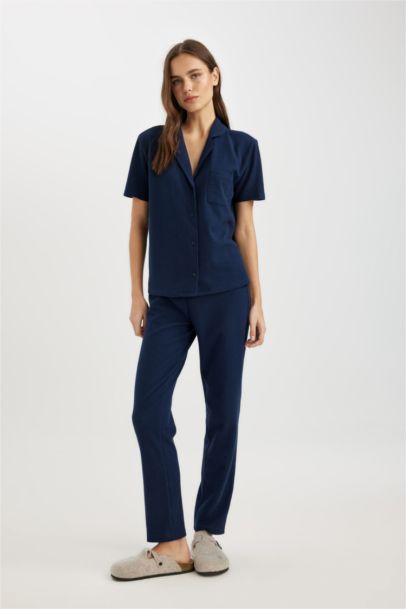 Regular Fit Pyjamas Collar Knitted Tops