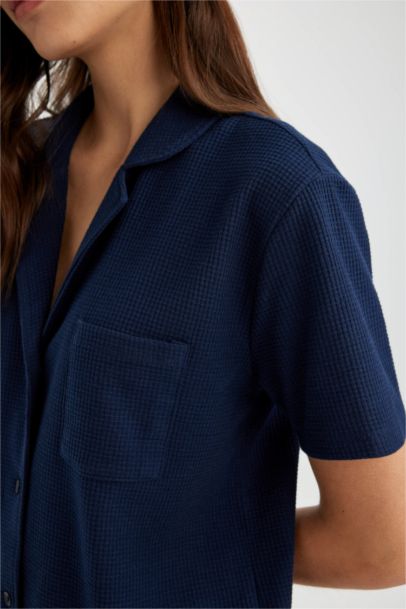 Regular Fit Pyjamas Collar Knitted Tops