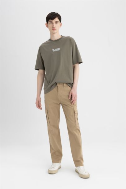 Cargo Fit Regular Hem Gabardine Trousers