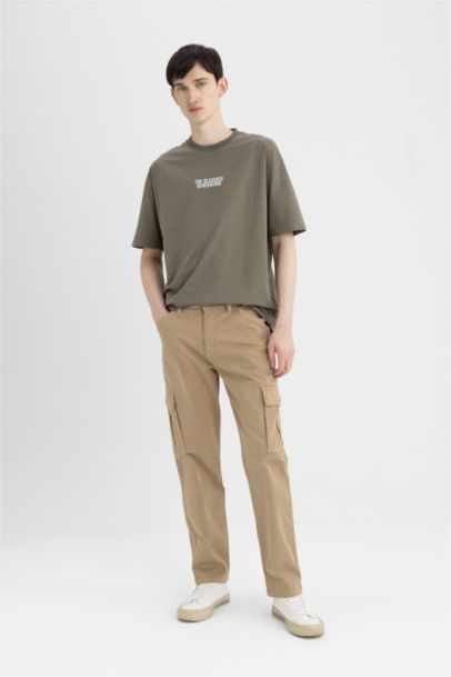 Cargo Fit Regular Hem Gabardine Trousers
