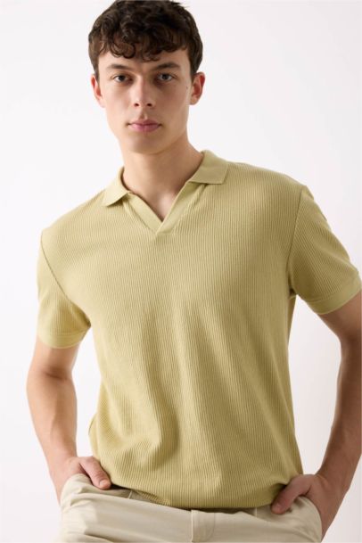 Regular Fit Pleat Polo T-Shirt