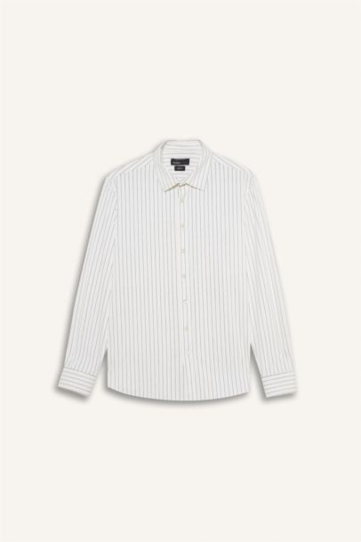 قميص بولو مخطط سليم فيت ردن طويل