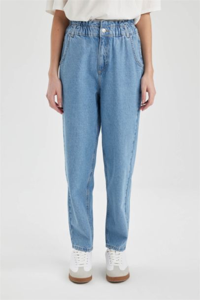 بنطرون جينز بيبرباج بخصر عالي