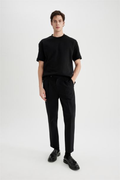 Regular Hem Twill Trousers