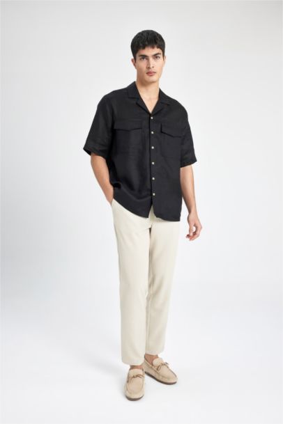 Relax Fit Resort Neck linen Short Sleeve Shirt