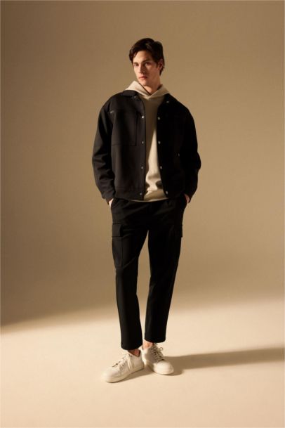 Jacket à coupe relax Col Polo avec poches