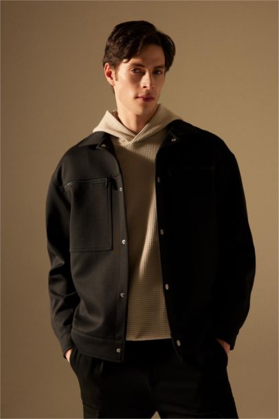 Jacket à coupe relax Col Polo avec poches