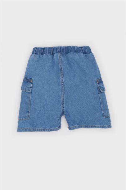Short en jean avec poches et taille élastique pour bébé garçon