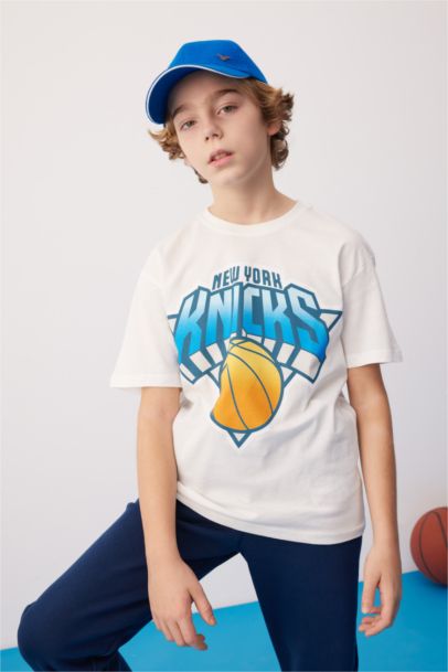 Boy NBA New York Knicks Oversize Fit Crew Neck T-Shirt