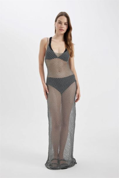 Regular Fit Mesh Beach Dress