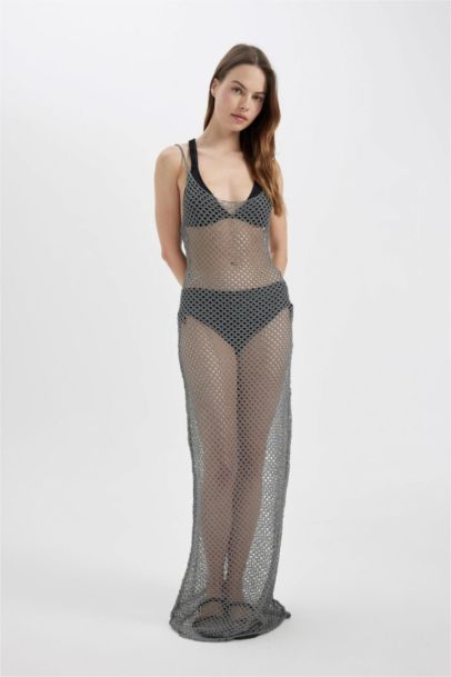 Regular Fit Mesh Beach Dress