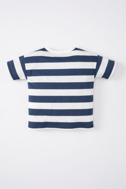Baby Boy Crew Neck Striped Short Sleeve T-Shirt
