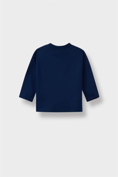 T-shirt basique à manches longues et col rond pour bébé garçon