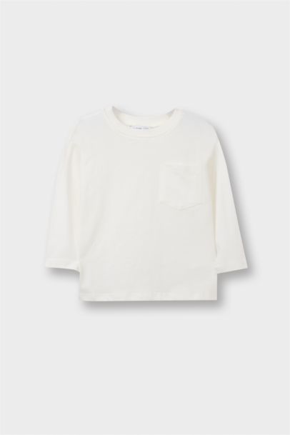 Bisiklet Yaka Basic Düz Uzun Kollu Tişört Erkek Bebek