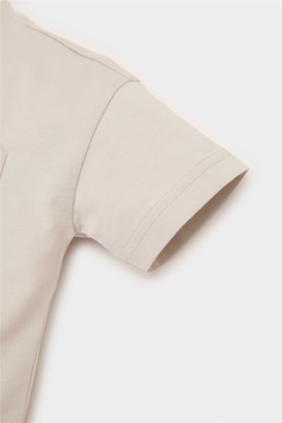 Bisiklet Yaka Basic Düz Kısa Kollu Tişört Erkek Bebek