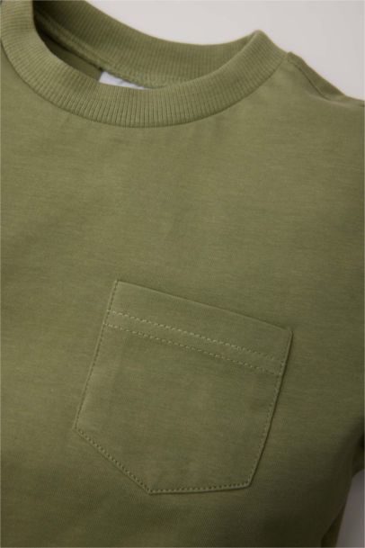 Bisiklet Yaka Basic Düz Kısa Kollu Tişört Erkek Bebek