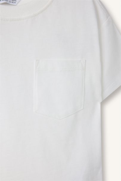 T-shirt basique uni à col rond et manches courtes pour bébé garçon