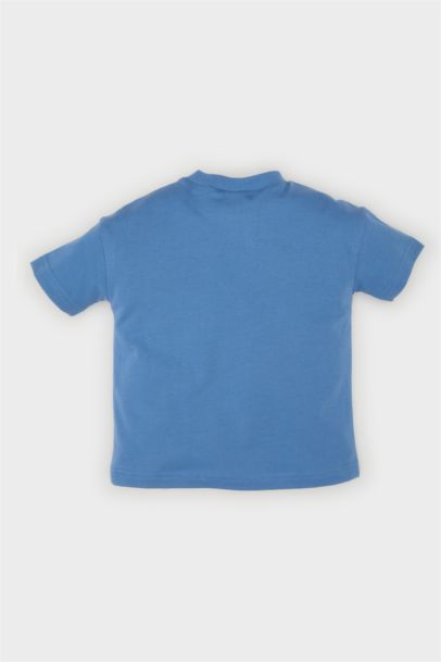 Bisiklet Yaka Baskılı Kısa Kollu Tişört Erkek Bebek